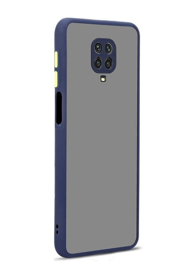 Kilifone - Redmi Note 9s Uyumlu Kılıf Arkası Buzlu Renkli Kenarlı Hux Kapak - Lacivert - T14540