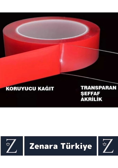 Premium Nano Teknoloji Güçlü Tamir Cam İç Dış Mekan Montaj Çift Taraflı Şeffaf Bant 1.5 Mt X 10 Adet