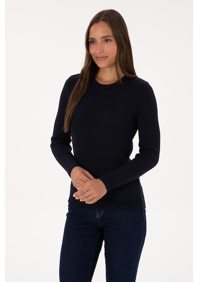 U.S. Polo Assn. Kadın Lacivert Bisiklet Yaka Basic Kazak 50307763-VR033