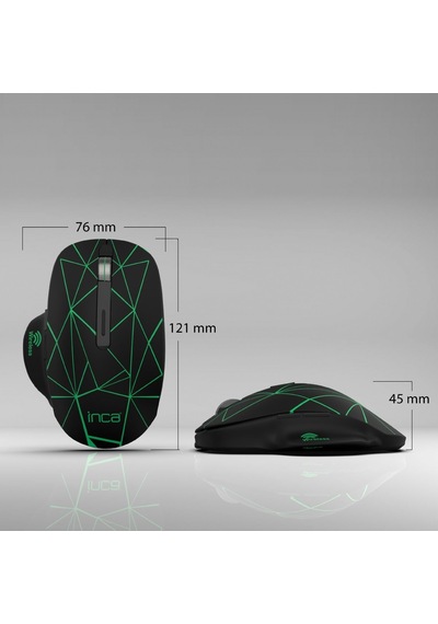 Inca-ınca Iwm-551 Rechargeable 4 Led İlluminated Silent Wireless Mouse Sessiz Micro Usb Kablo Usb+ Type C Desteği Çift Alıcı 2.4ghz Kablosuz Fare Dpı 800 1200 1600 400mah