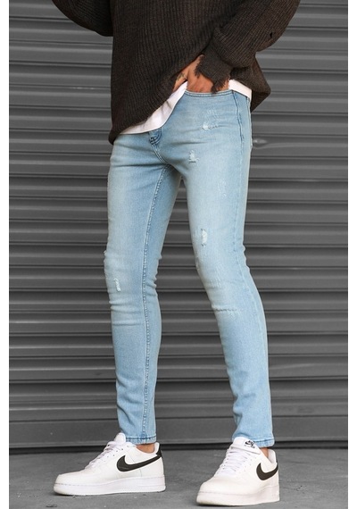 Madmext Skinny Fit Buz Mavisi Erkek Jean 5712 Buz Mavisi