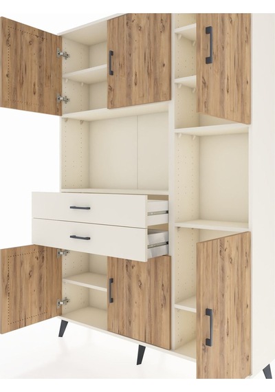 Arges Dolap 9 Raflı 2 Çekmeceli 6 Kapaklı 132x30x195 Aytaşı-ç... Aytaşı