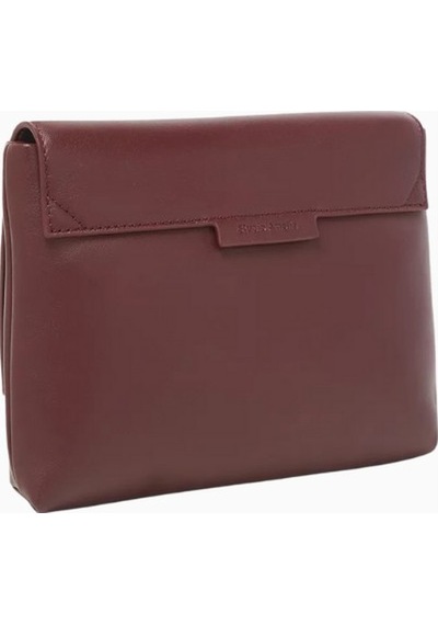 Studio Amelia Studıo Amelıa Sheath Bordo Deri Katlamalı, Manyetik Kapaklı Kadın Clutch Çanta