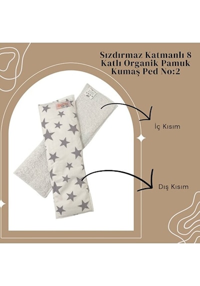 8 Katlı Yıkanabilir Bebek Pedi Gri Yıldızlı 2 Numara
