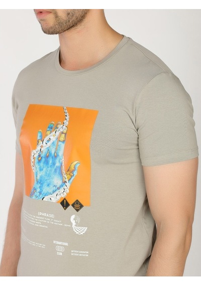 Roberto Cavalli Erkek Tshirt /M.Rob.0421.14023 A.Gri Açık Gri