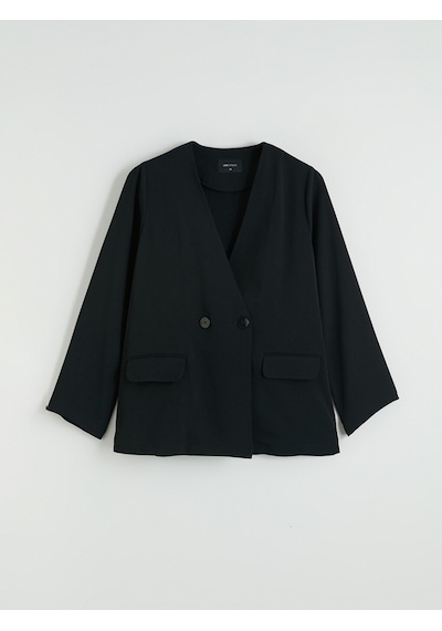 Lcw Everyday Siyah Kruvaze Yaka Kadın Blazer Ceket