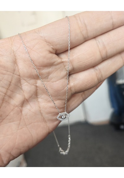 Küçük Göz Gümüş Kolye Rose Gold