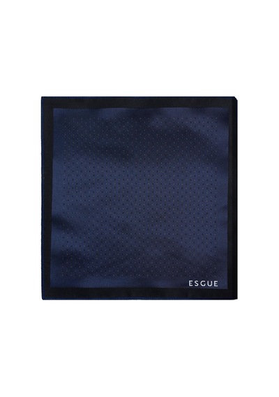 Esgue 8 Cm Klasik Geniş Hand Made Lacivert Sarı Nokta Desen Mendilli Kravat Lacivert - Sarı