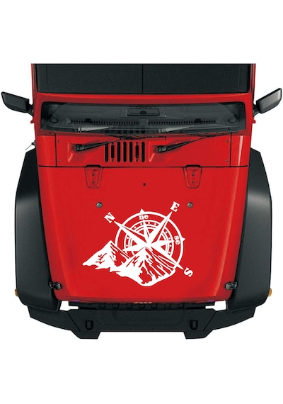 Pusula Ve Dağ Sticker - 4x4 Off Road Pickup Sticker - Araba Oto Motosiklet Karavan Cam Sticker - 00268 20x15 Cm