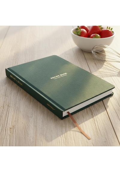 Tarif Defteri A5 Boyutunda Sert Kapaklı 100+ Tariflik Recipe Journal, Ölçü Tablosu, Not Alanı Yeşil