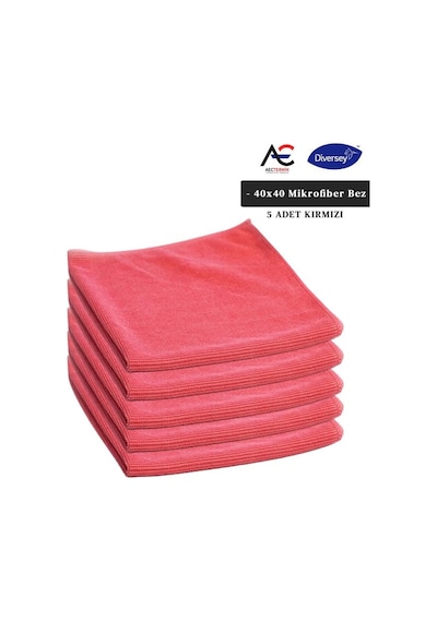 Solare Microjet Mikrofiber Temizlik Bezi Kırmızı 5'li 40 x 40 CM