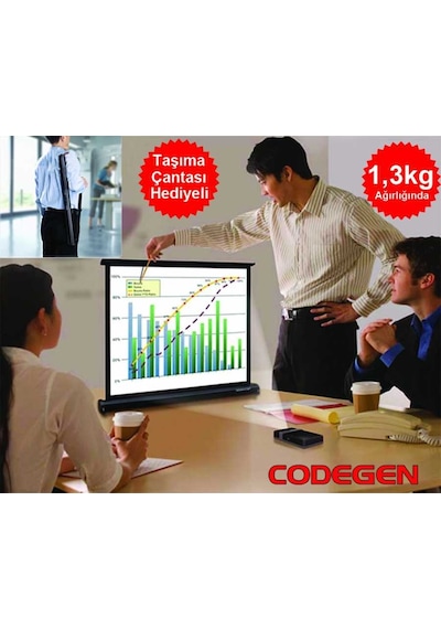 Codegen (Mx-40) 81X61 Masaüstü Portatif Projeksiyon Perdesi