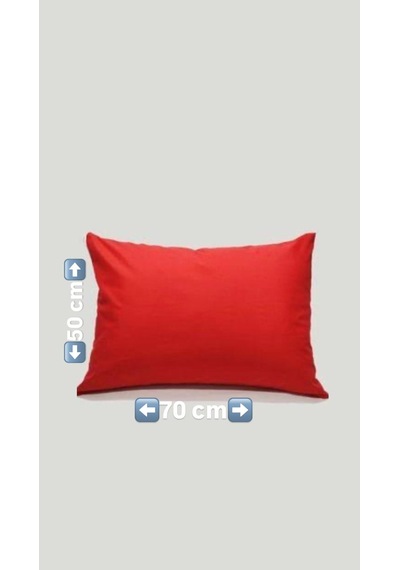 50x70cm 2adet %100 Cotton Yastık Kılıfı Kırmızı