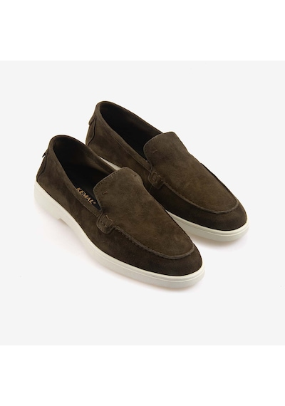 Kemal Tanca Erkek Loafer 0245 Haki Suet