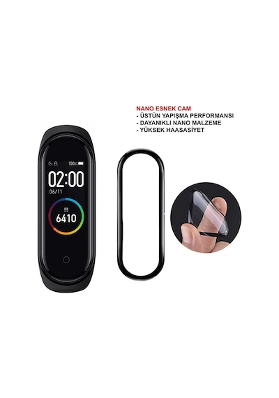 Xiaomi Mi Band 5 Ekran Koruyucu Nano Esnek Cam
