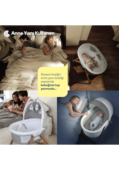 Kiwi Safe & Comfort Sleeper All in One Sallanır Katlanır Ahşap Beşik