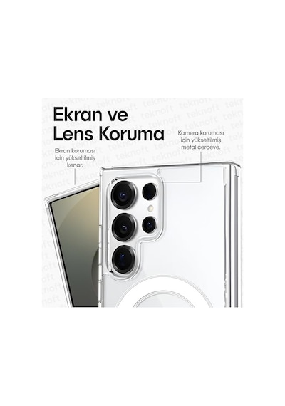 Galaxy S25 Ultra İçin Magsafe İle Uyumlu Şok Emici Silikon Kenar Sararma Önleyici Arkası Sert Parmak İzi Tutmayan Darbeye Dayanıklı Manyetik Şeffaf Kılıf 50 x 22