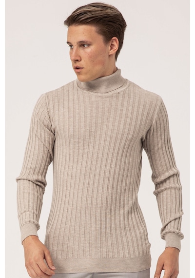 Ateş Triko Erkek Balıkçı Yaka Slim Fit Fitilli Triko Kazak 609128