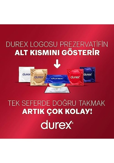 Durex Yakın Hisset İnce Prezervatif 30'lu, Standart Fit