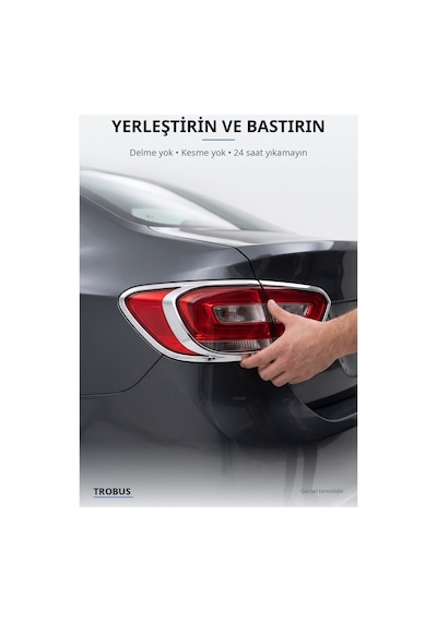 Citroen Nemo 2007 Ve Sonrası Uyumlu Krom Stop Çerçevesi 2 Parça Abs Krom
