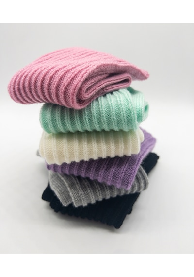 6 Çift Kışlık Kadın Yünlü Hafif Ve Yumuşak Uyku Çorabı Soft Touch Pembe Yeşil Beyaz Mor Gri Siyah