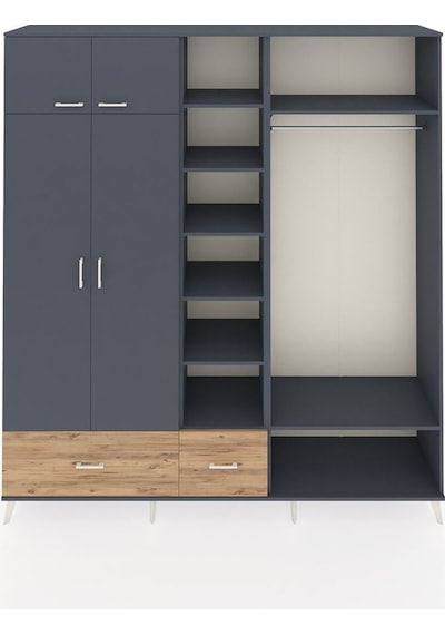 Hyperion Dolap 12 Raflı 2 Çekmeceli 2 Askılı 220x44x243 Antrasit-antrasit/çam Antrasıt/atlas Çam Hyperion Dolap 12 Raflı 2 Çekmeceli 2 Askılı 220x44x243 Antrasit-antrasit/çam Antrasıt/atlas Çam