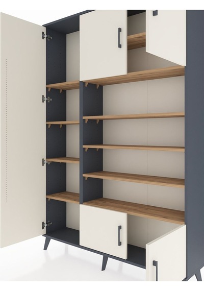 Arges Dolap 10 Raflı 5 Kapaklı 132x30x195 Antrasit-aytaşı/çam Antrasit Arges Dolap 10 Raflı 5 Kapaklı 132x30x195 Antrasit-aytaşı/çam Antrasit