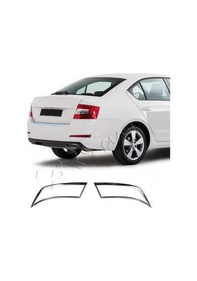 Skoda Octavia A7 Uyumlu 2013 Ve Üzeri Krom Egzoz Çerçevesi 2 Parça Paslanmaz Çelik