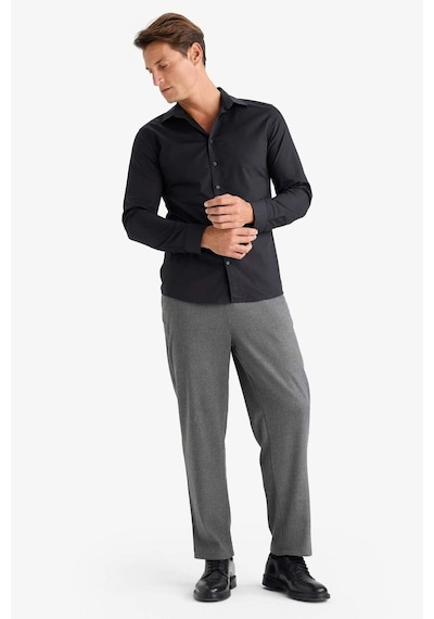 Defacto Pantolon Relax Fit Beli Bağcıklı Cepli Basic Düz Düz Paça B7336AX23WNAR162 Antrasit
