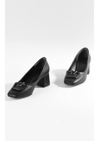 Paris Shoes Paris Siyah Kelebek Detaylı Aksesuarlı Topuklu Ayakkabı W24101-siyah Siyah