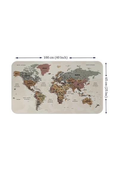 Eğitici Ve Öğretici Dünya Ve Türkiye Haritası Çocuk Odası Duvar Sticker-60x105-3883 Renkli