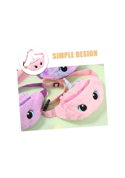 Peluş Unicorn Tasarımlı Çocuk Bel Ve Göğüs Çantası / Sevimli Figürlü Çapraz Çanta