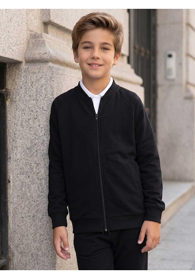 Civil Boys Pike 6-9 Yaş Hırka - Siyah