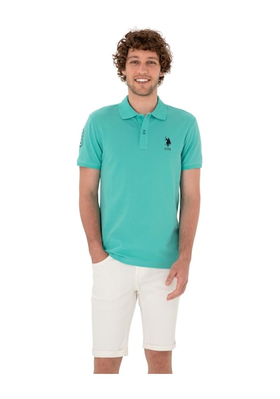 U.S. Polo Assn. Erkek Slim Fit Polo Yaka Basic Tişört Mint