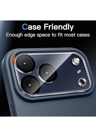 İphone 17 Pro Max Uyumlu Full Kamera Lens Koruyucu Darbe Dayanıklı Temperli Cam Tam Koruyucu Hd Şeffaf Kamera Lens Ca