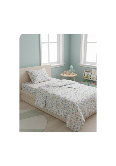 Bambu Müslin Karışımı Dinozor Desenli Bebek Nevresim Takımı 4 Lü Set Ekru - 793086240 Ekru
