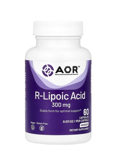 Advanced Orthomolecular Research Aor, R-lipoic Acid, 300 Mg, 60 Capsules
