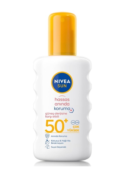 Nıvea Sun Spf50 Hassas Ciltlere Özel Çok Yüksek Güneş Koruyucu Sprey 200ml, Güneş Alerjisine Karşı Etkili,kokusuz Sku: Smg8690010401175 Açık Bej