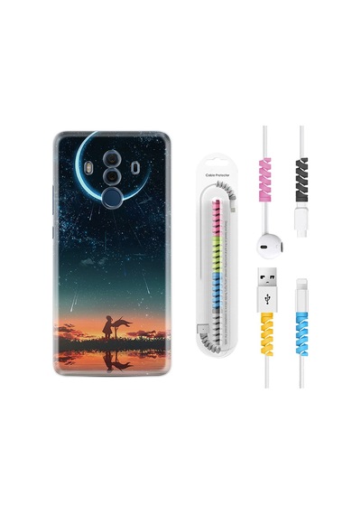 Huawei Mate 10 Pro Kılıf Kablo Koruyuculu Ay Ve Kız 1720