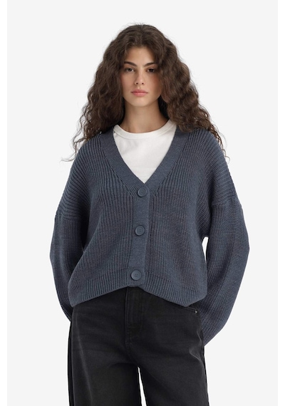 Defacto Regular Fit V Yaka Hırka U2052az25wnın179 Indigo