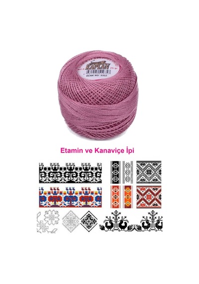 Kaplan Etamin Ve Kanaviçe İpi 8 No Kod/renk: 3352 - Royaleks Çok Renkli