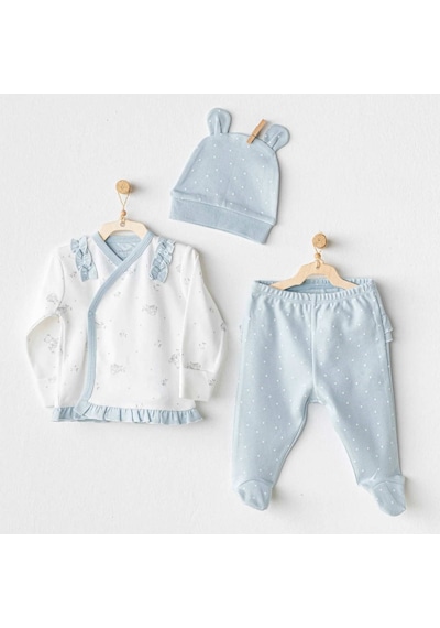 Andywawa Bunny Bear 3'lü Bebek Zıbın Ac25646 Mavi