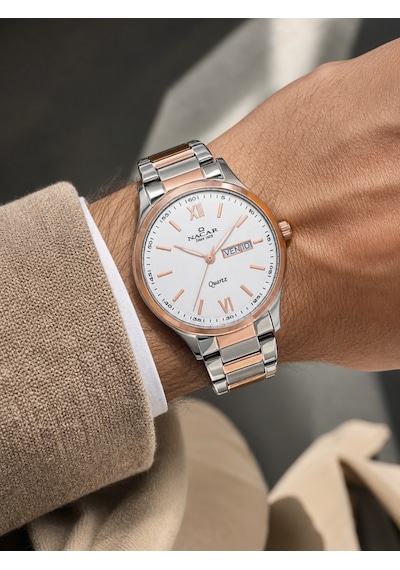 Nacar Çift Saati Gümüş - Rose Gold