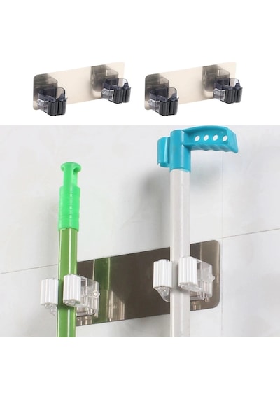 Pratik Organizer 4&apos Lü Yapışkanlı Fırça Paspas Mop Fırça Sabitleyici Ergonomik Alet Aparatı 5047 Çok Renkli