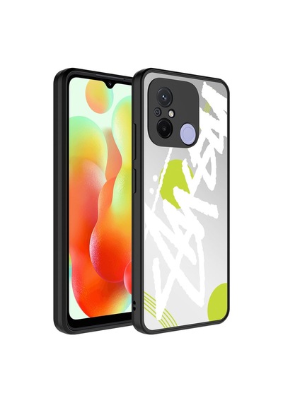 Xiaomi Redmi 12c Kılıf Aynalı Desenli Kamera Korumalı Parlak Zore Mirror Kapak Yazı