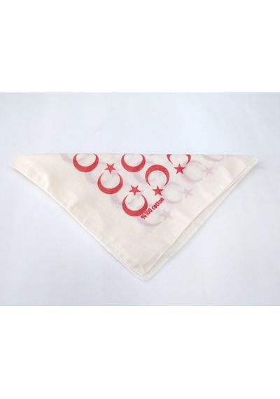 Ay Yıldızlı Kare Bandana / Fular / %100 Cotton