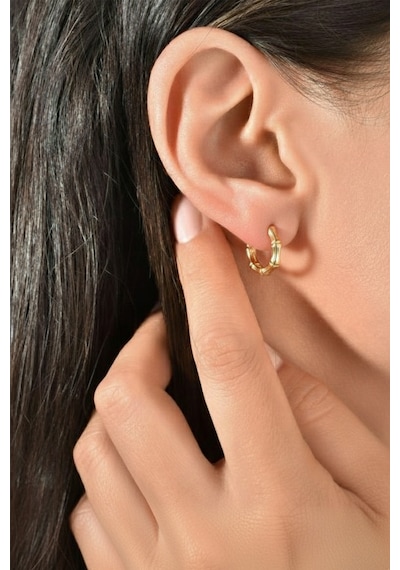 Kemik Model Halka Küpe - Xuping Gold, Anti-alerjik, 13 Mm çok renkli