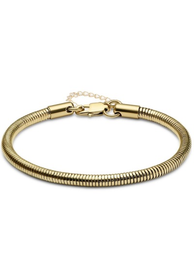 Altın Renk Unisex Snake Zincir 4 Mm Çelik Bileklik Altın