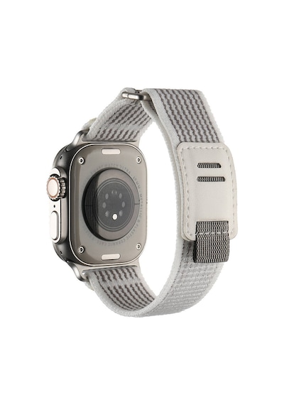 Apple Uyumlu  Watch Ultra 49 mm Hasır Kordon Zore Krd-106 Strap Kayış-beyaz