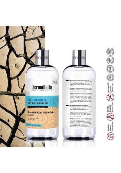 Dermo Bella Ceramide Kuru Ciltler İçin Nemlendirici ve Besleyici Duş Jeli 500 ML